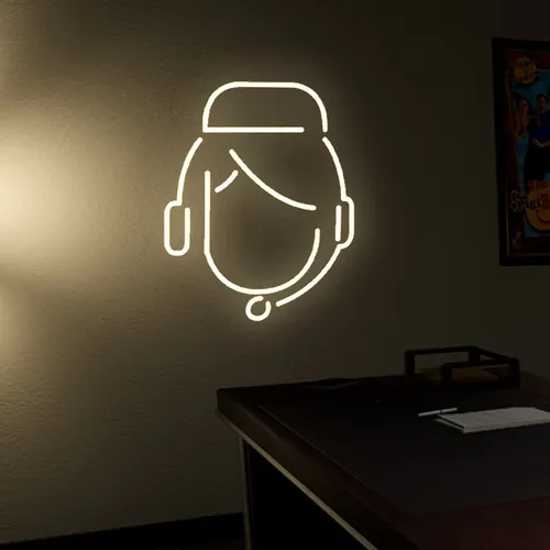 Customer Care Neon Sign - Custom Stickers Now