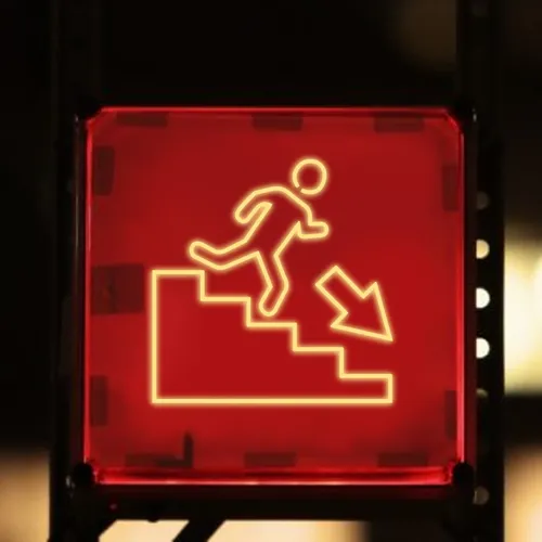 Emergency Exit Neon Sign - Custom Stickers Now