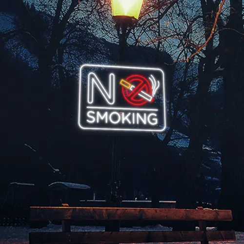 No Smoking Neon Sign - Custom Stickers Now