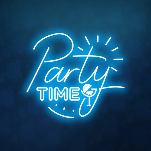 Party Time Neon Sign - Custom Stickers Now