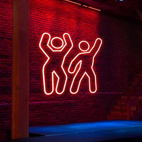 Dancing People Neon Sign - Custom Stickers Now