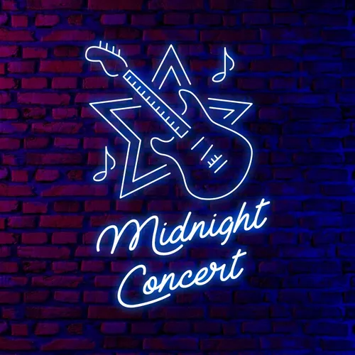 Midnight Concert Neon Sign - Custom Stickers Now