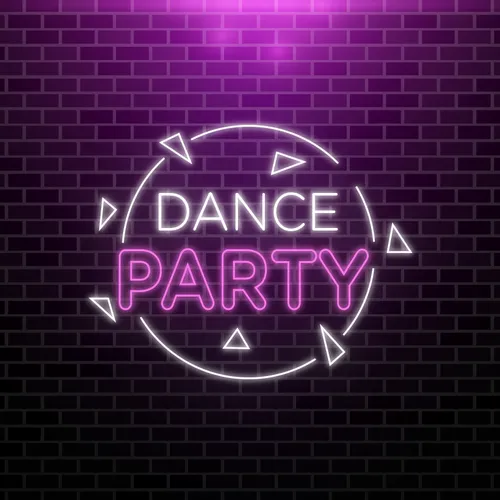Dance Party Neon Sign - Custom Stickers Now