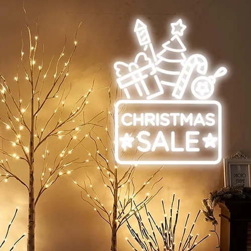 Christmas Sale Neon Sign - Custom Stickers Now