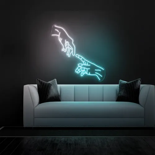 Hands Of God Neon Sign - Custom Stickers Now