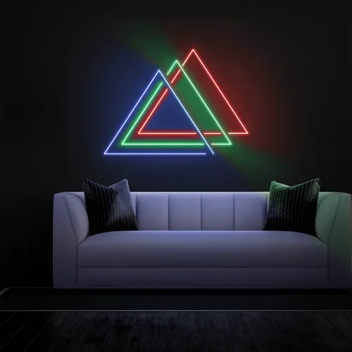 Triangles Neon Sign - Custom Stickers Now