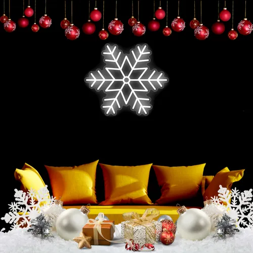 Snowflakes Neon Sign - Custom Stickers Now