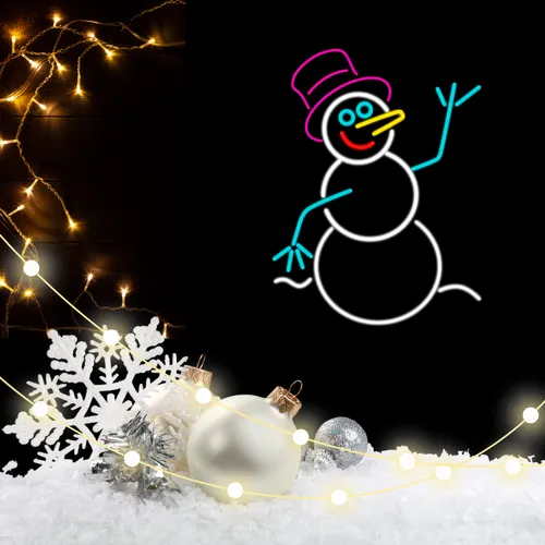 Frosty The Snowman Neon Sign - Custom Stickers Now