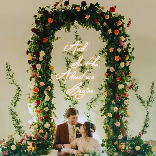 And So The Adventure Begins Wedding Neon Sign - Custom Stickers Now