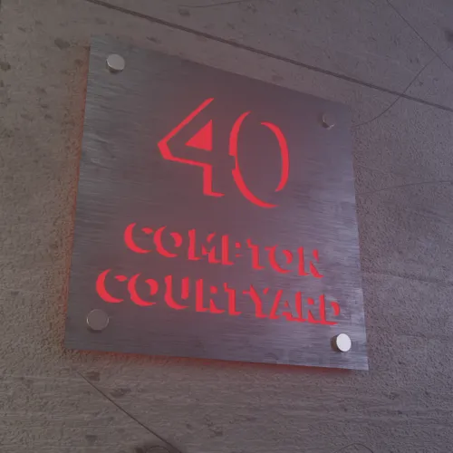 Laser Cutout Backlit Lightbox House Number - Custom Stickers Now