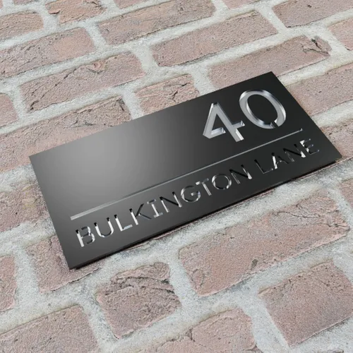 Engraved Metal House Number Sign - Custom Stickers Now