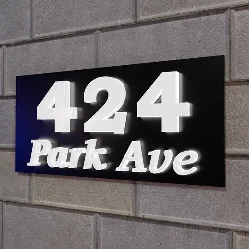 Push-Thru Lightbox House Number - Custom Stickers Now