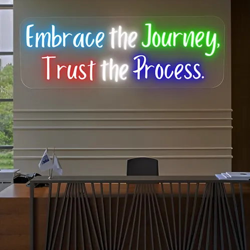 Embrace The Journey Neon Sign - Custom Stickers Now