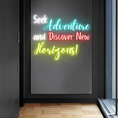 Seek Adventure Neon Sign - Custom Stickers Now