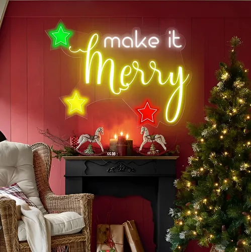 Make it Merry Neon Sign - Custom Stickers Now