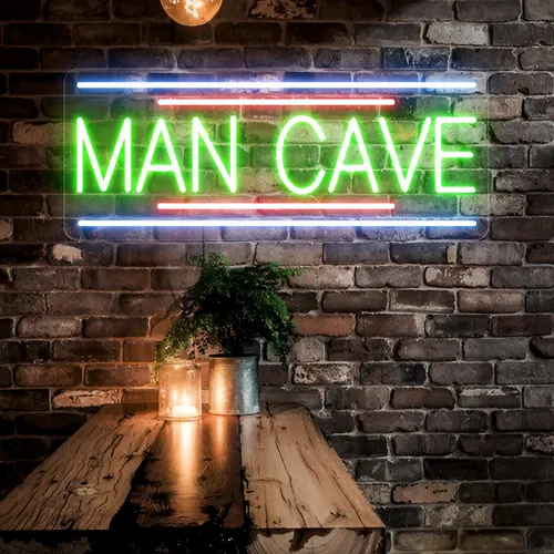 Man Cave Neon Sign - Custom Stickers Now