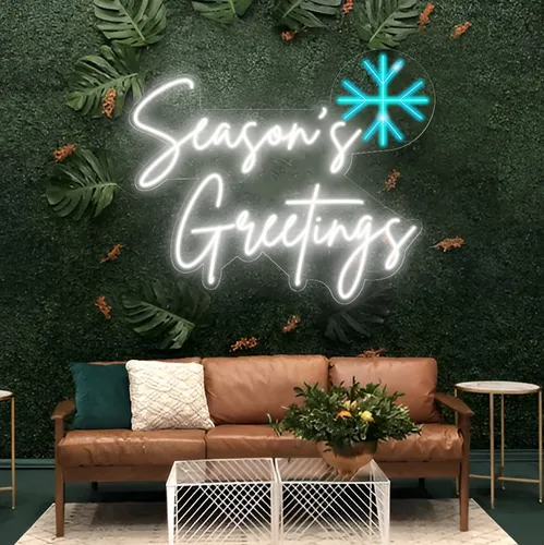 Season’s Greetings Neon Sign - Custom Stickers Now