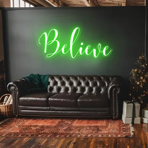 Believe Neon Sign - Custom Stickers Now