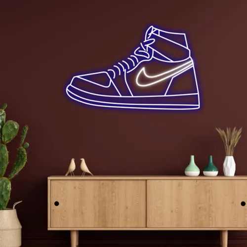 Sneaker Blue White Neon Sign - Custom Stickers Now