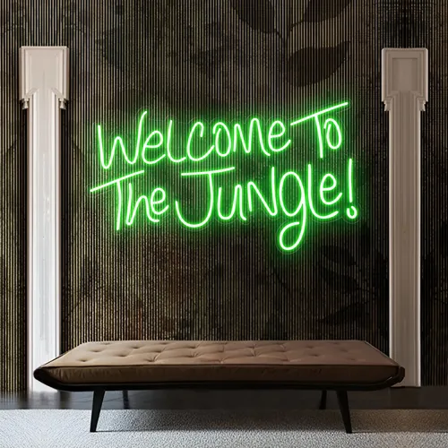 Welcome To The Jungle LED Neon Sign - Custom Stickers Now