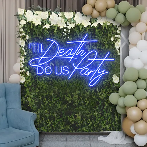 Til Death Do Us Party Neon Sign - Custom Stickers Now
