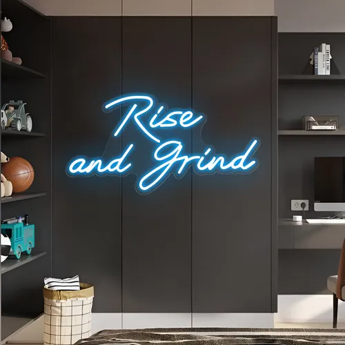 Rise and Grind Neon Sign - Custom Stickers Now