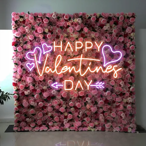 Happy Valentines Day Neon Sign - Custom Stickers Now