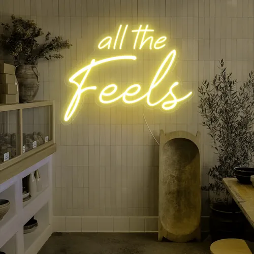 All The Feels Neon Sign - Custom Stickers Now