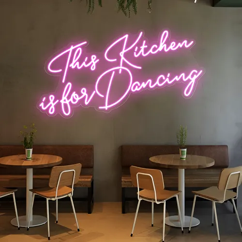 This Kitchen is for Dancing Neon Sign - Custom Stickers Now