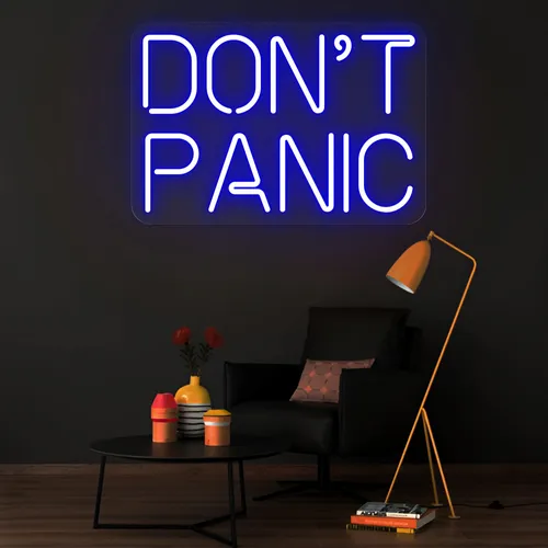 Don't Panic Neon Sign - Custom Stickers Now