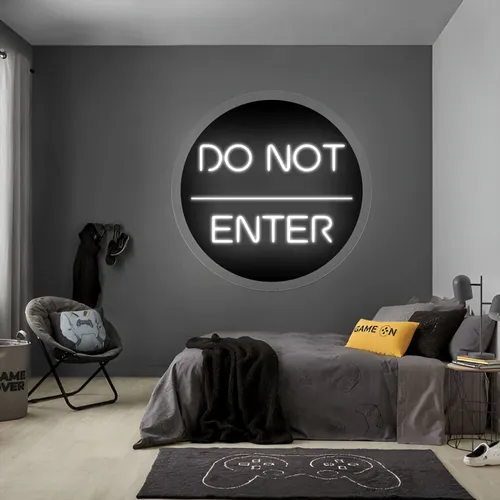 Do Not Enter Neon Sign - Custom Stickers Now