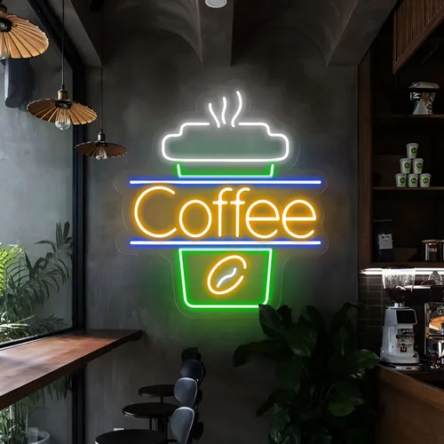 Coffee Neon Sign - Custom Stickers Now