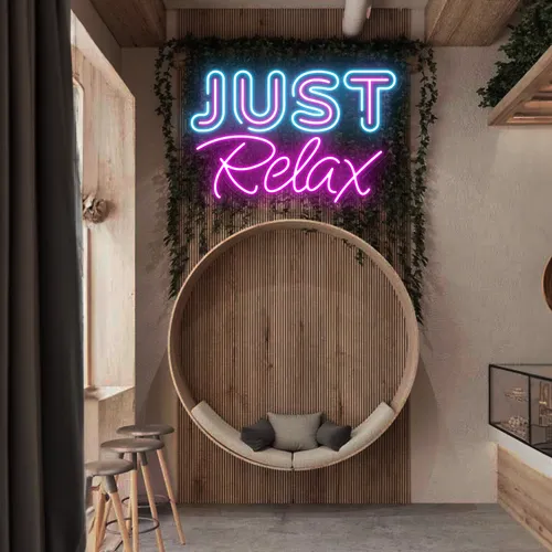 Just Relax Neon Signs - Custom Stickers Now