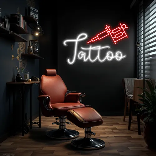 Tattoo Neon Sign - Custom Stickers Now
