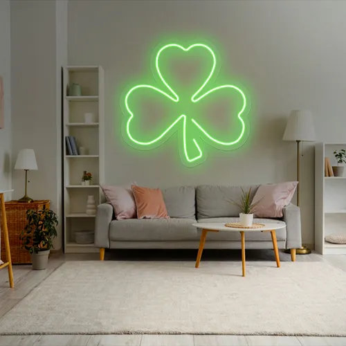 Green Clover Neon Sign - Custom Stickers Now