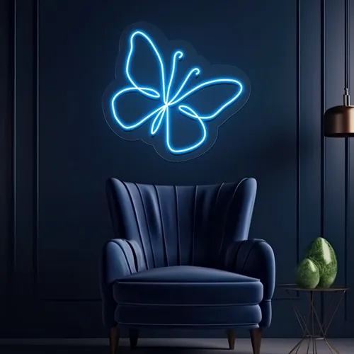 Scribble Butterfly Neon Sign - Custom Stickers Now