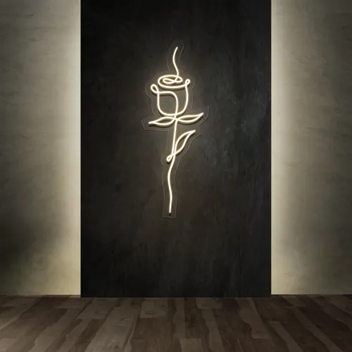 Calmly Scribble Rose Neon Sign - Custom Stickers Now