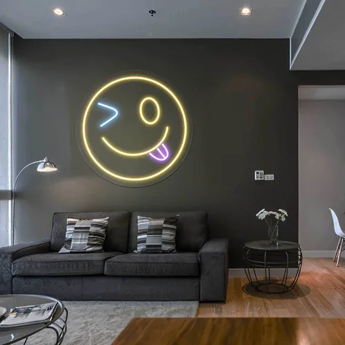 Crazy Goofy Emote Neon Sign - Custom Stickers Now