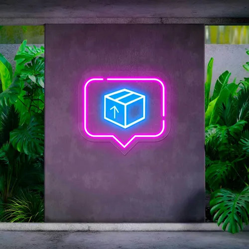 Box Drop Off Neon Sign - Custom Stickers Now