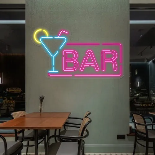 Vibrant Martini Neon Bar Sign - Custom Stickers Now