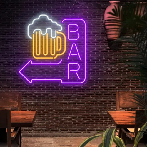 Beer Jug Bar Neon Sign - Custom Stickers Now