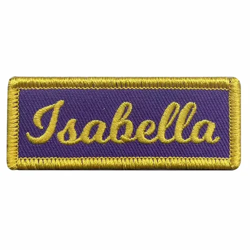 Yellow and Purple Isabella Name Patch - Custom Stickers Now