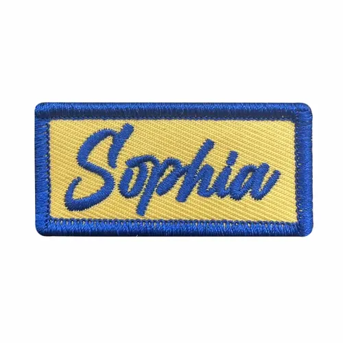 Blue and Cream Sophia Name Patch - Custom Stickers Now