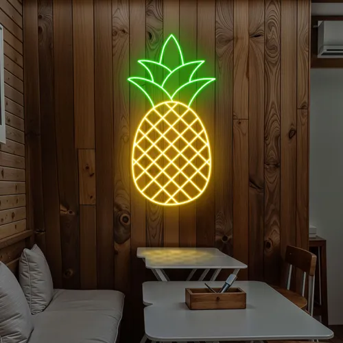 Neon Pineapple Light - Custom Stickers Now