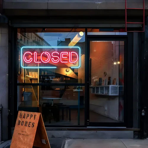Closed Neon Sign - Custom Stickers Now