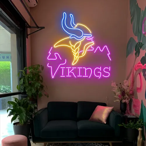 Vikings Neon Sign - Custom Stickers Now