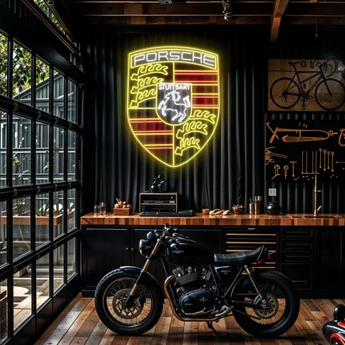 Porsche Neon Sign - Custom Stickers Now