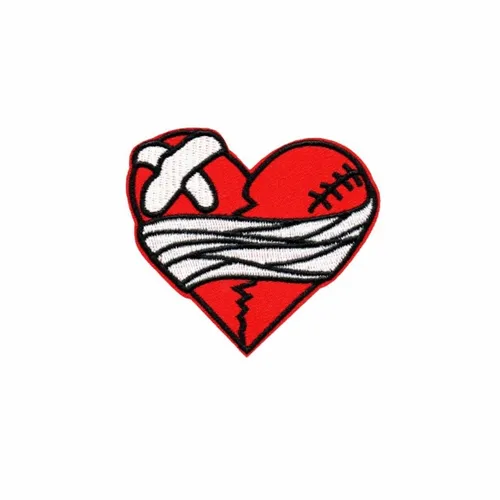 Battered Heart Patch - Custom Stickers Now