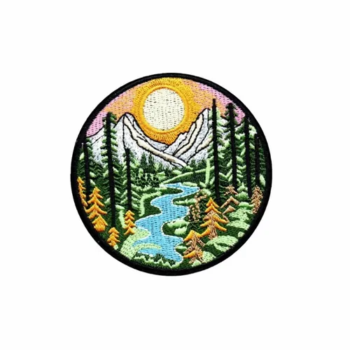 Coloful Mountain Valley Patch - Custom Stickers Now