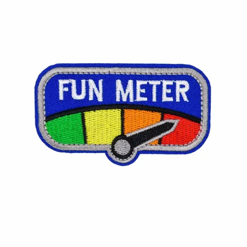 Blue and Grey Fun Meter Patch - Custom Stickers Now